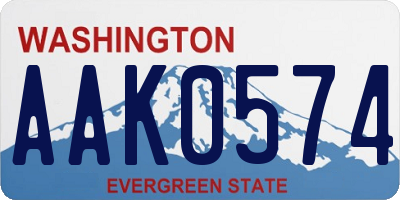 WA license plate AAK0574