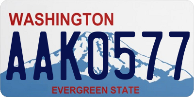 WA license plate AAK0577