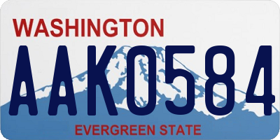WA license plate AAK0584