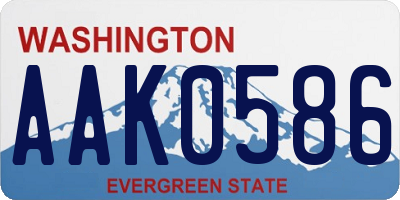 WA license plate AAK0586