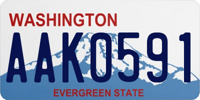 WA license plate AAK0591