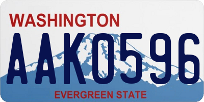 WA license plate AAK0596