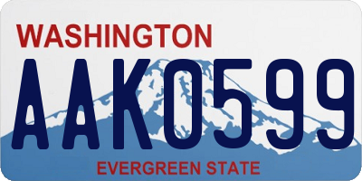 WA license plate AAK0599