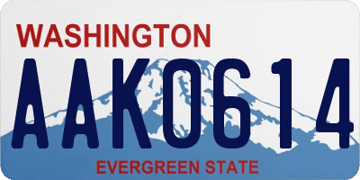 WA license plate AAK0614