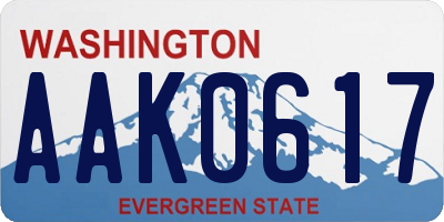 WA license plate AAK0617
