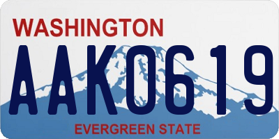 WA license plate AAK0619