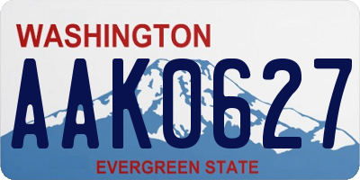 WA license plate AAK0627