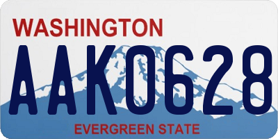 WA license plate AAK0628
