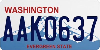 WA license plate AAK0637