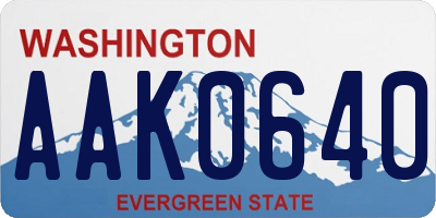 WA license plate AAK0640