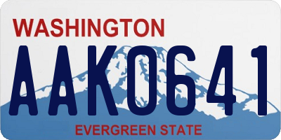 WA license plate AAK0641