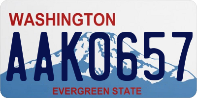 WA license plate AAK0657