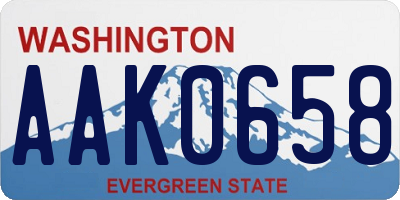WA license plate AAK0658
