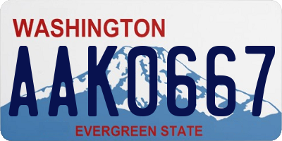 WA license plate AAK0667