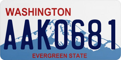 WA license plate AAK0681