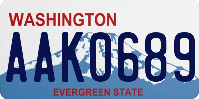 WA license plate AAK0689