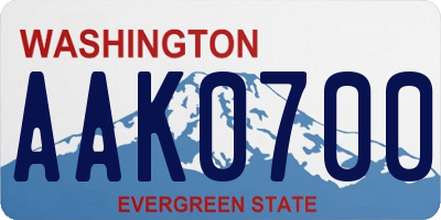 WA license plate AAK0700