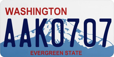 WA license plate AAK0707
