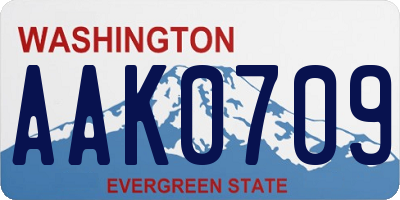 WA license plate AAK0709