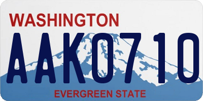 WA license plate AAK0710