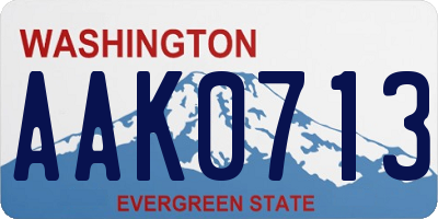 WA license plate AAK0713