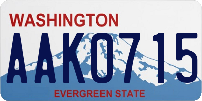 WA license plate AAK0715
