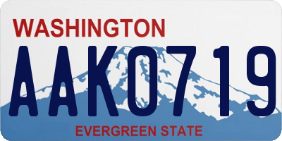 WA license plate AAK0719
