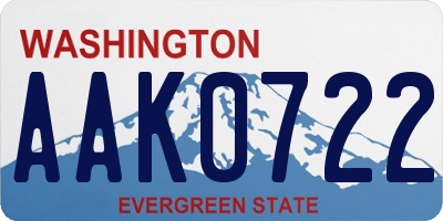 WA license plate AAK0722