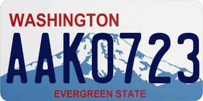 WA license plate AAK0723