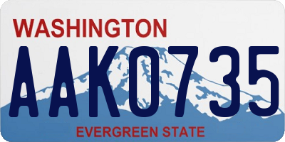 WA license plate AAK0735