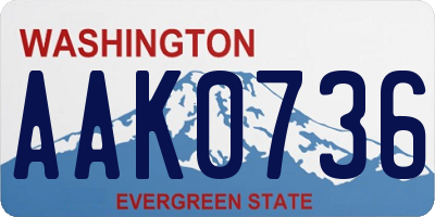 WA license plate AAK0736