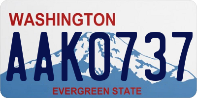 WA license plate AAK0737