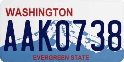 WA license plate AAK0738