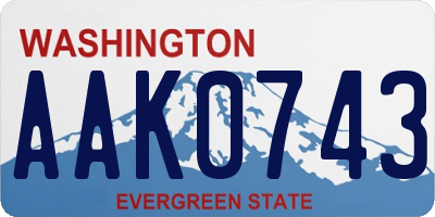 WA license plate AAK0743