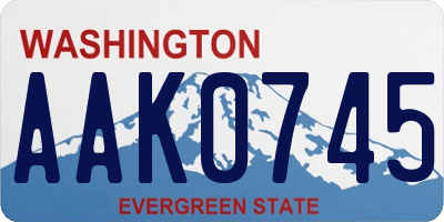 WA license plate AAK0745