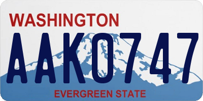 WA license plate AAK0747