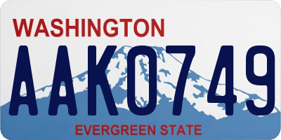 WA license plate AAK0749