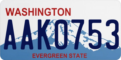 WA license plate AAK0753