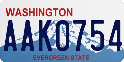 WA license plate AAK0754