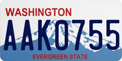 WA license plate AAK0755