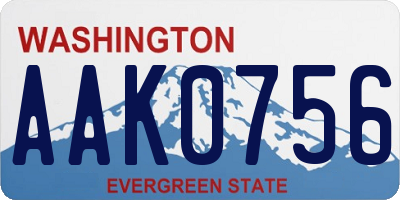WA license plate AAK0756