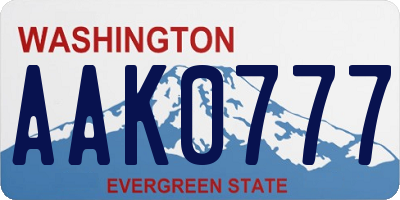 WA license plate AAK0777