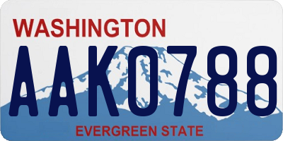 WA license plate AAK0788