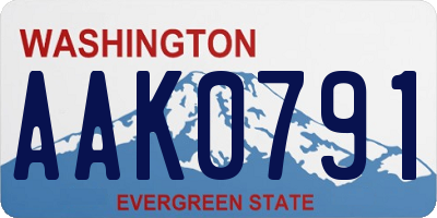 WA license plate AAK0791