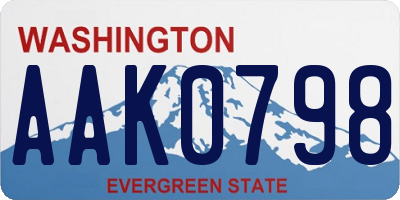 WA license plate AAK0798