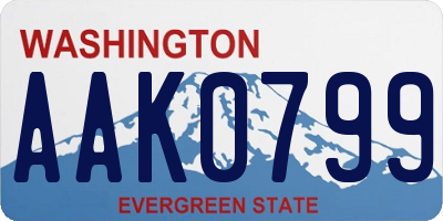 WA license plate AAK0799