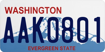 WA license plate AAK0801