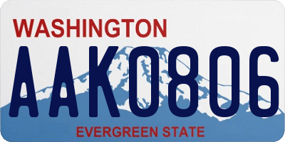 WA license plate AAK0806