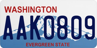 WA license plate AAK0809