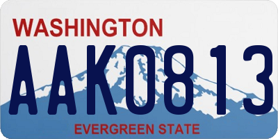 WA license plate AAK0813